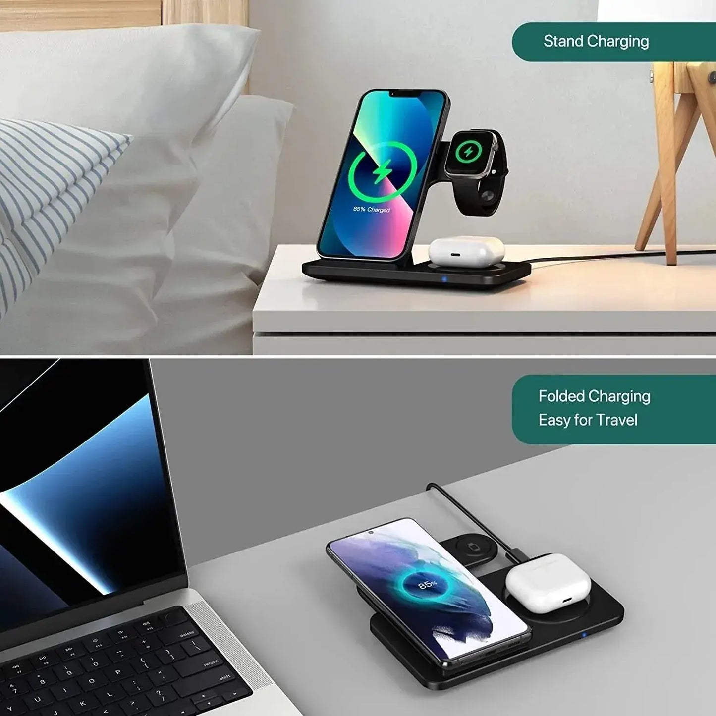 Wireless Charger iPhone Charging Station 3 en 1
